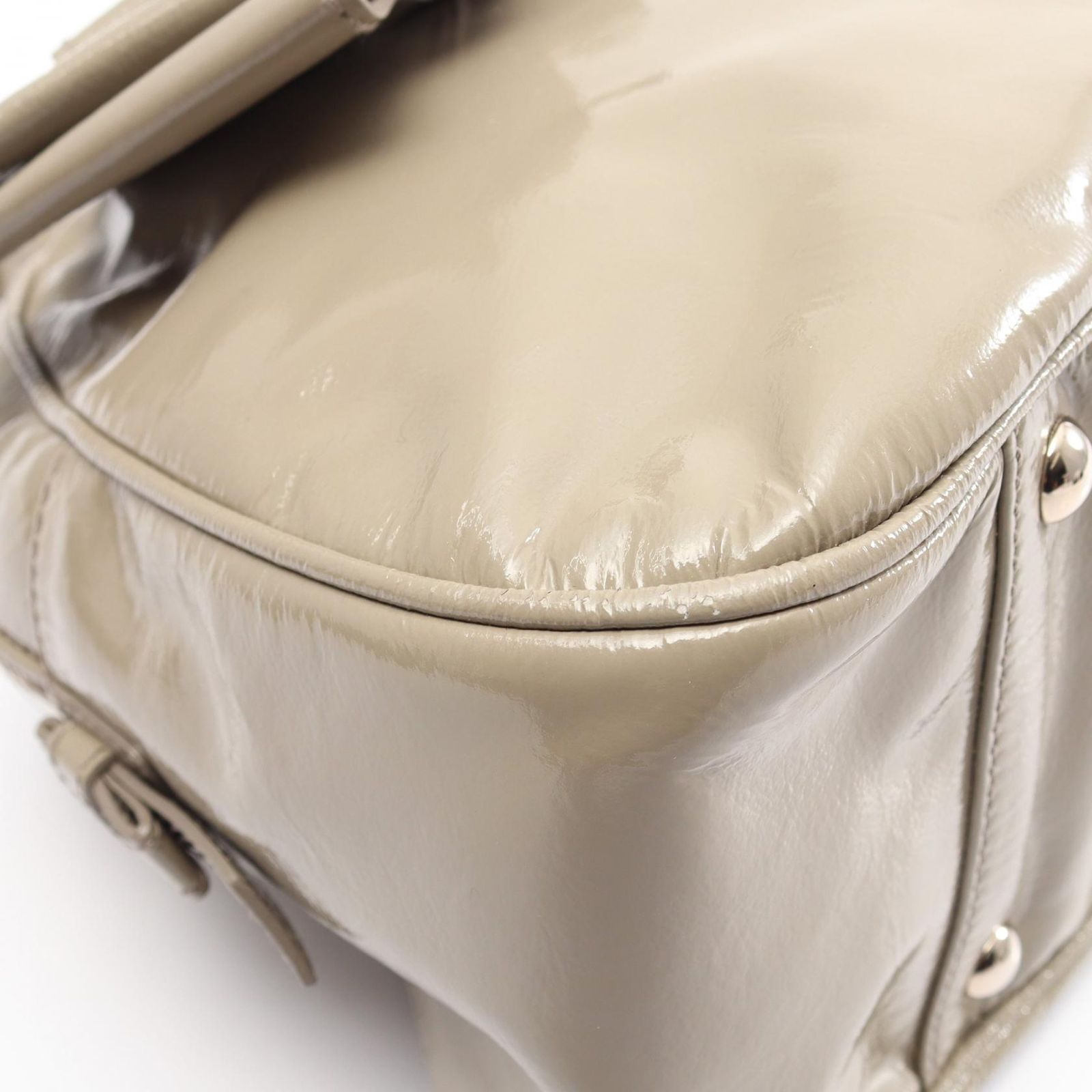 Saint Laurent Gray Patent Leather Handbag — view 5