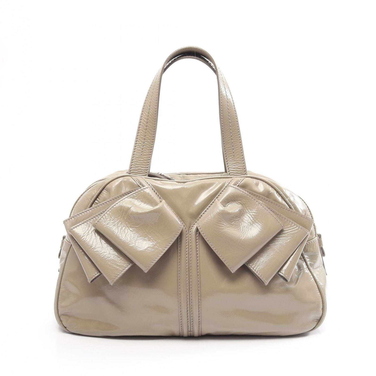 Saint Laurent Gray Patent Leather Handbag