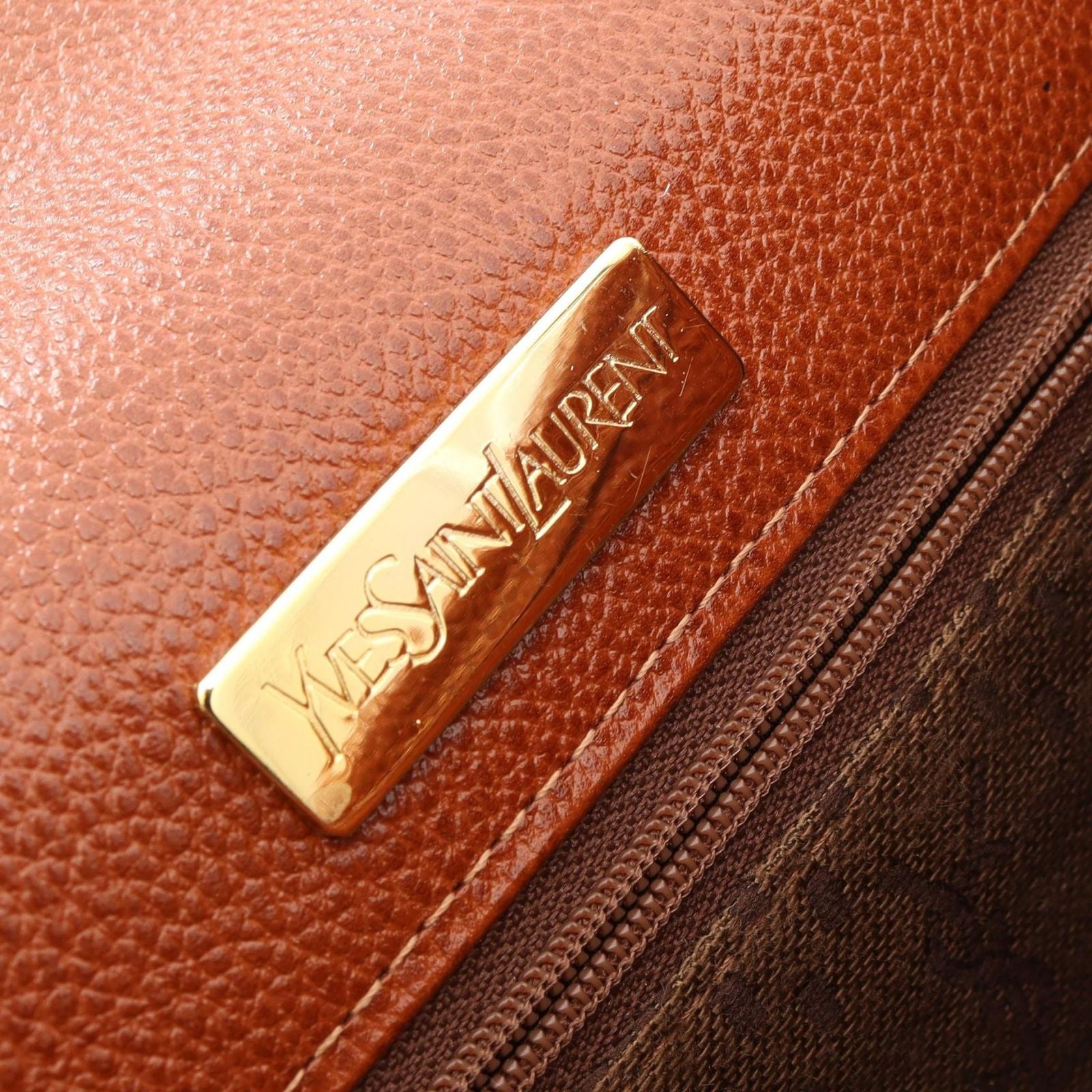 Saint Laurent Shoulder Bag Brown Leather — view 4