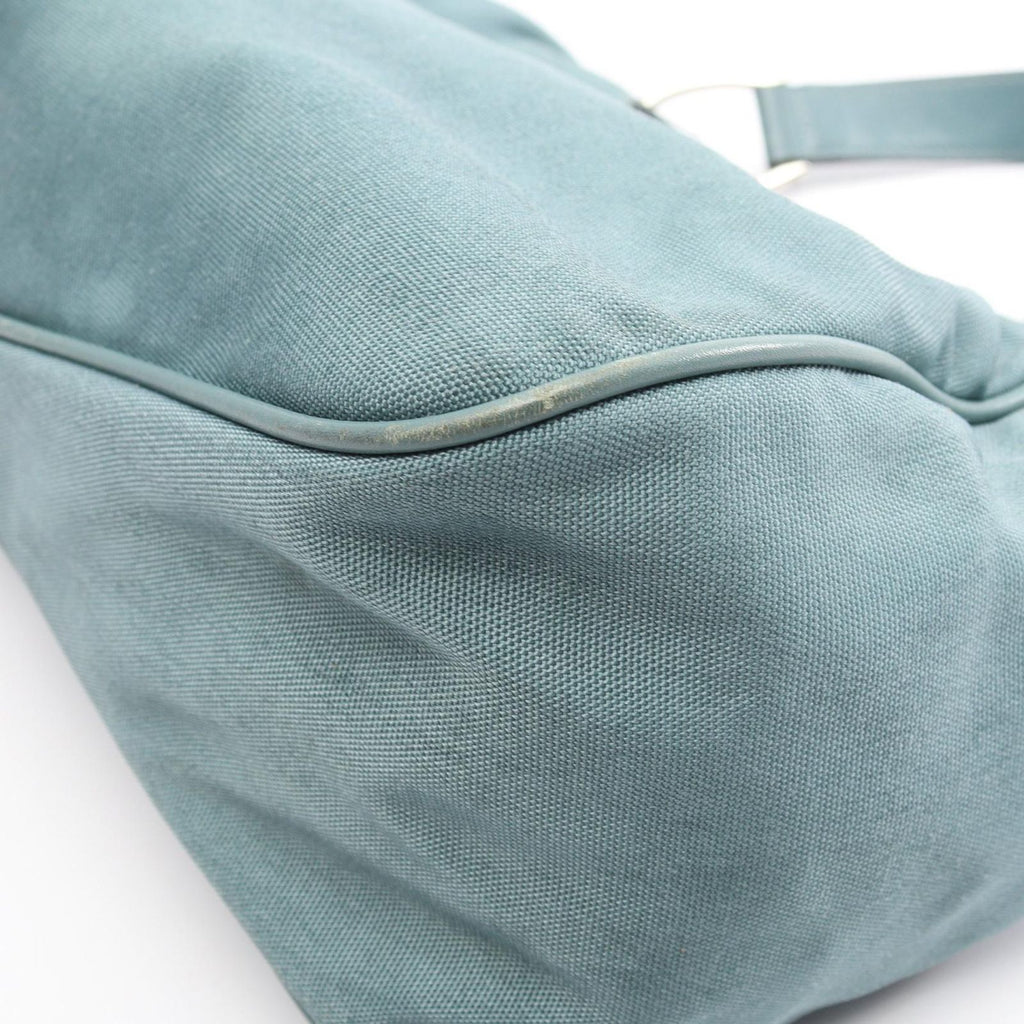 Gucci Shoulder Bag Light Blue Canvas Leather — view 7