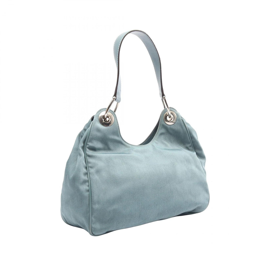 Gucci Shoulder Bag Light Blue Canvas Leather — view 2