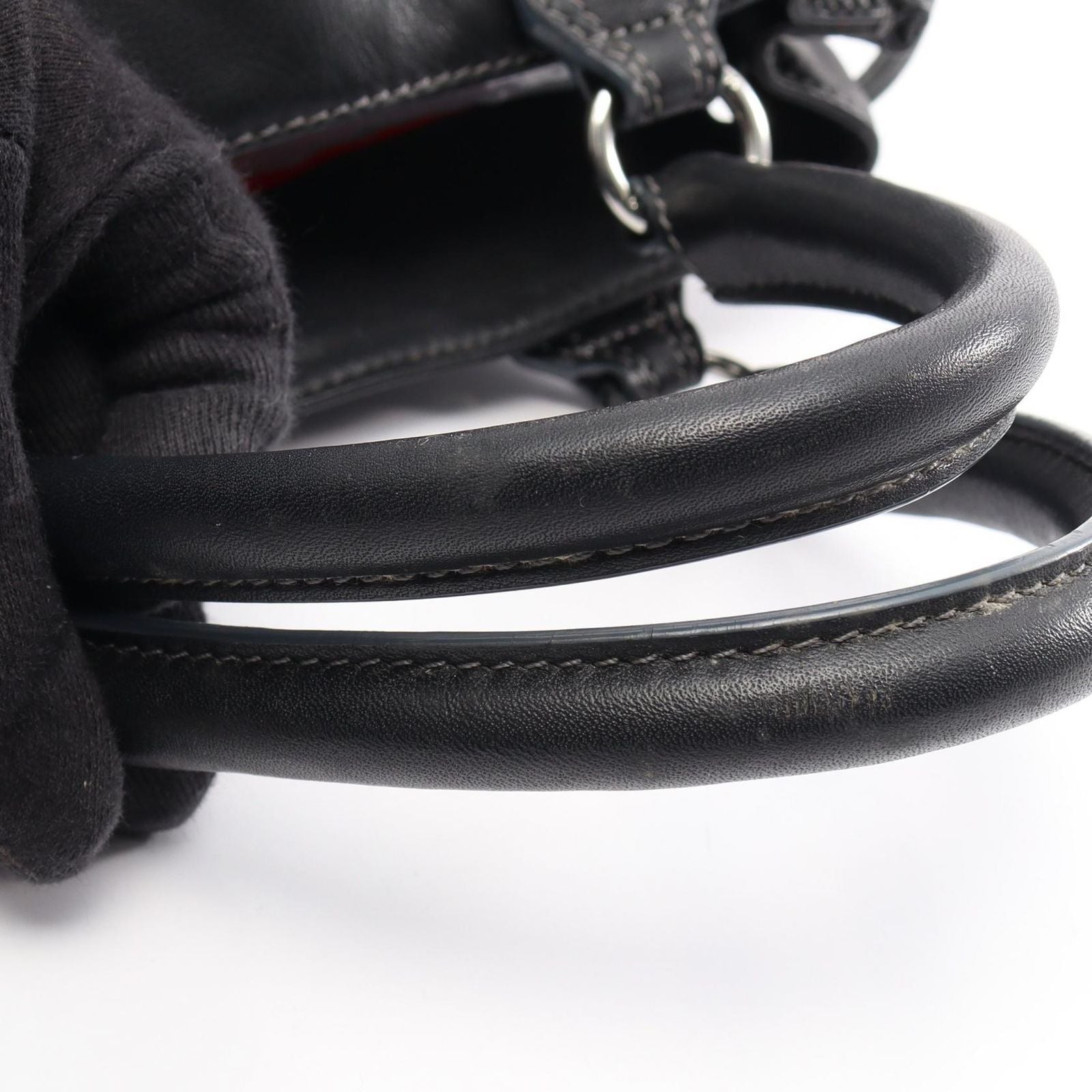 Loewe Anagram Black Suede Leather Handbag — view 8