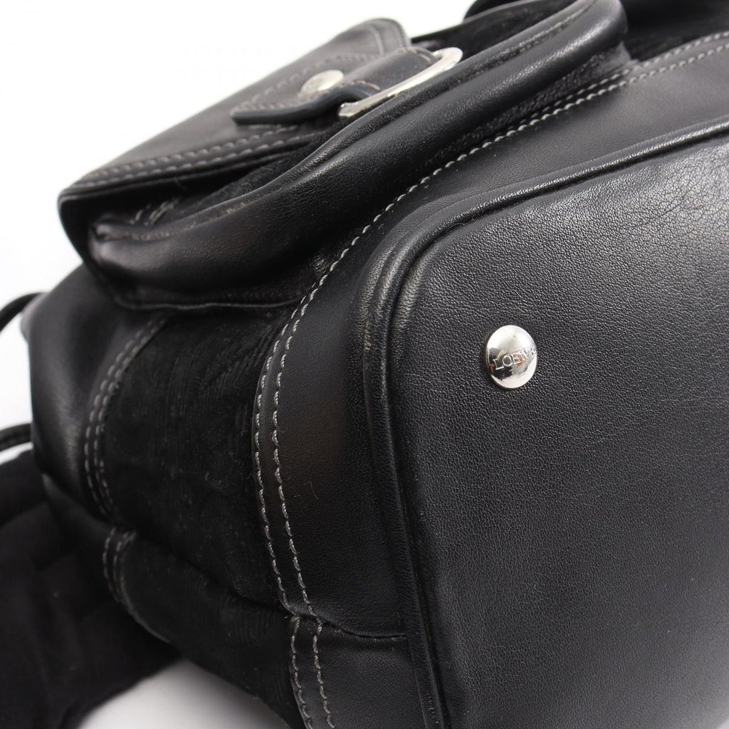 Loewe Anagram Black Suede Leather Handbag — view 6