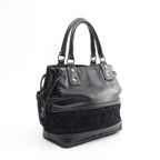 Loewe Anagram Black Suede Leather Handbag — view 2