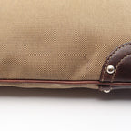 Prada Shoulder Bag Logo Jacquard Beige Brown Canvas Leather — view 5