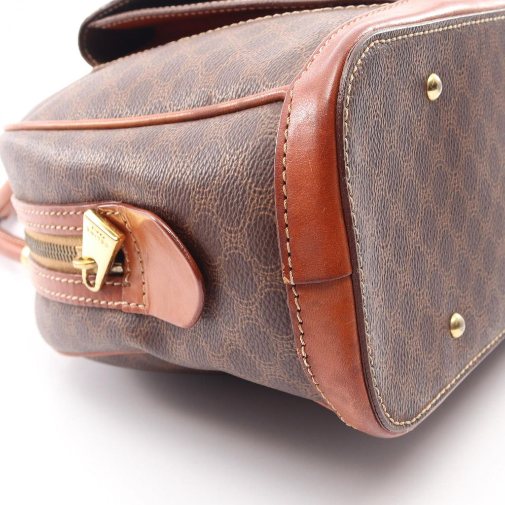 Celine Macadam Brown Canvas Leather Handbag — view 6