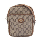 Gucci Shoulder Bag GG Pattern Plus Beige Canvas Leather