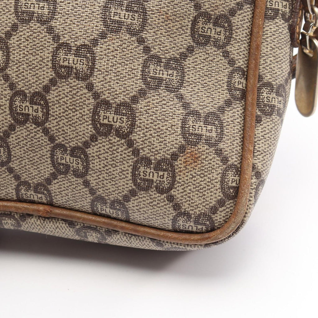 Gucci Shoulder Bag GG Pattern Plus Beige Canvas Leather — view 5