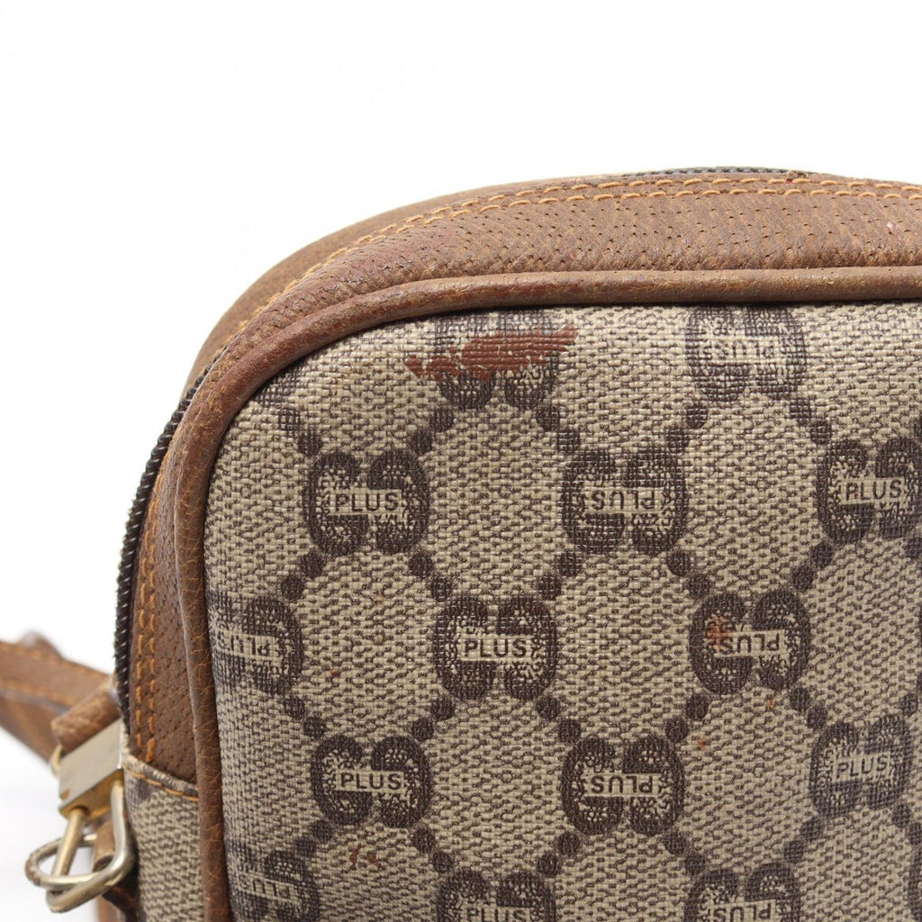 Gucci Shoulder Bag GG Pattern Plus Beige Canvas Leather — view 6