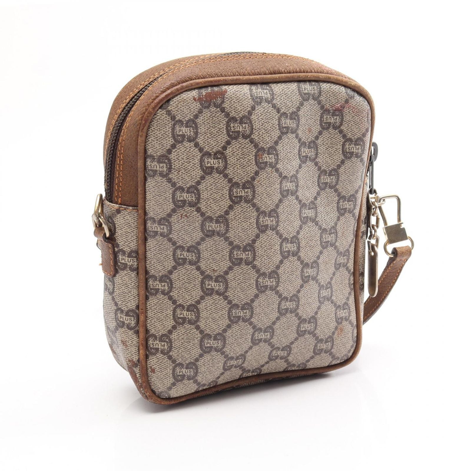 Gucci Shoulder Bag GG Pattern Plus Beige Canvas Leather — view 2