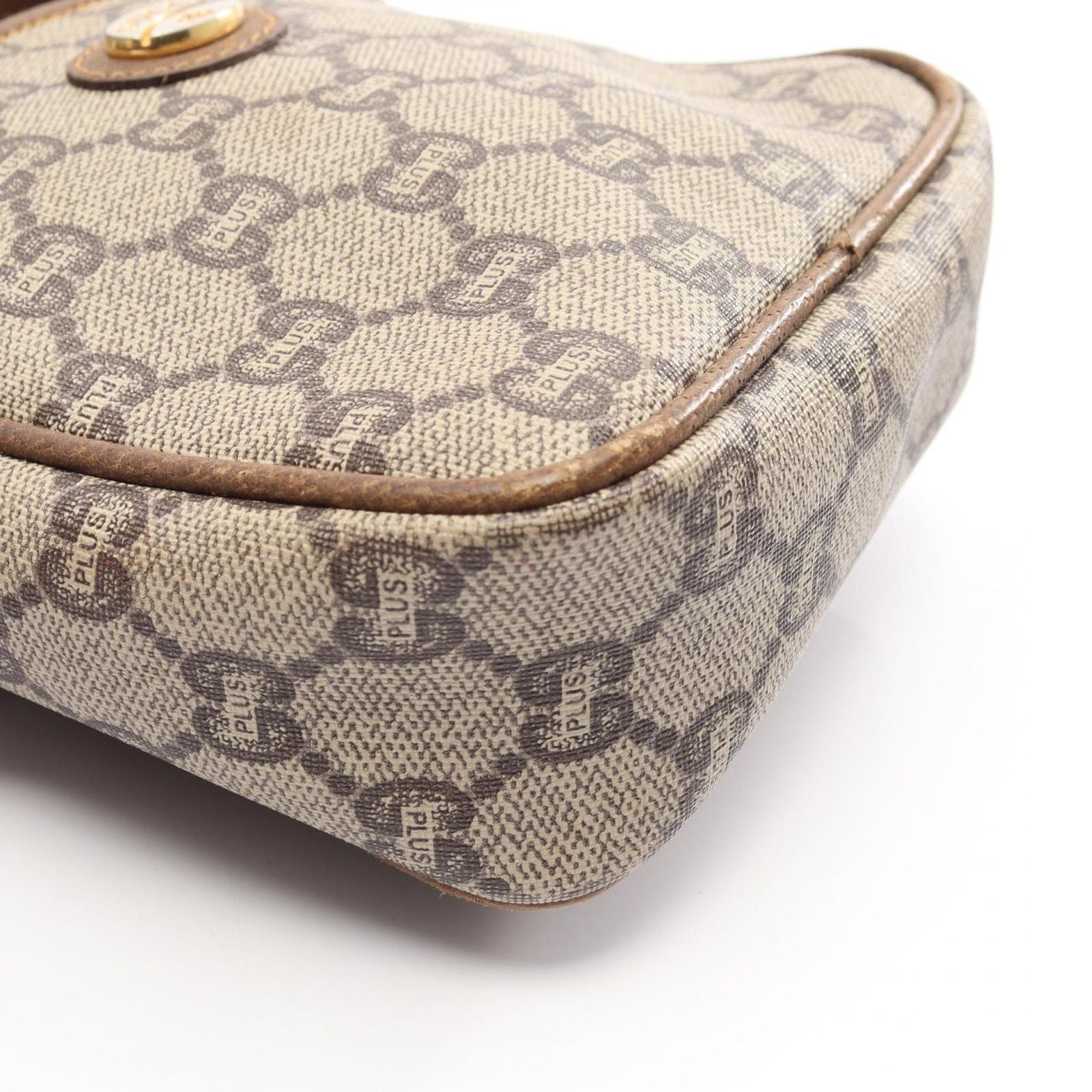 Gucci Shoulder Bag GG Pattern Plus Beige Canvas Leather — view 8