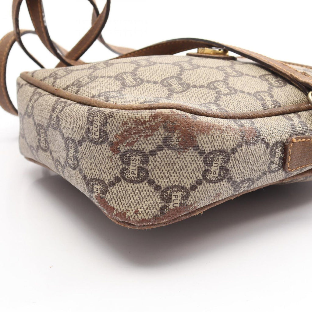 Gucci Shoulder Bag GG Pattern Plus Beige Canvas Leather — view 7