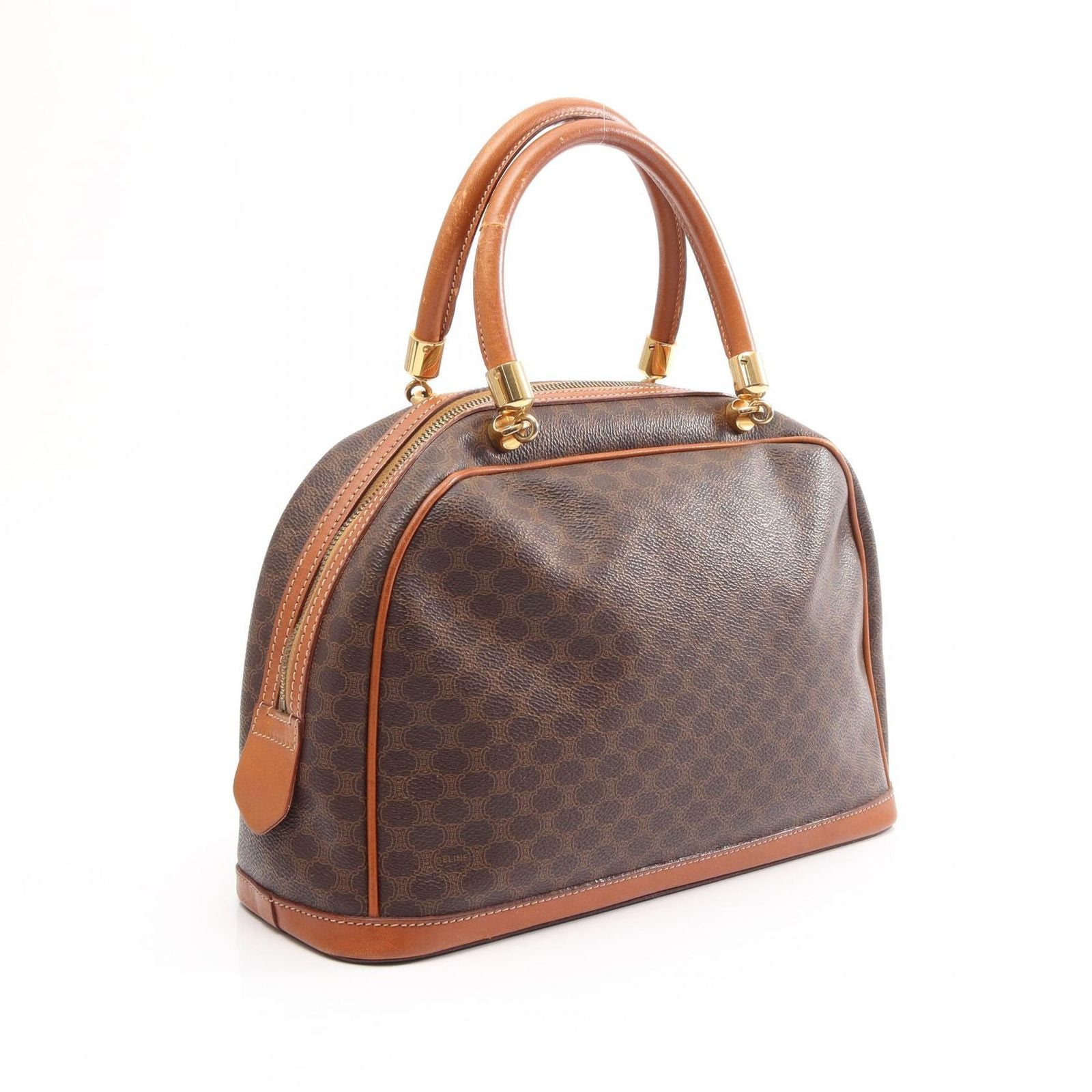 Celine Macadam Brown Canvas Leather Handbag — view 2