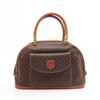 Celine Macadam Brown Canvas Leather Handbag