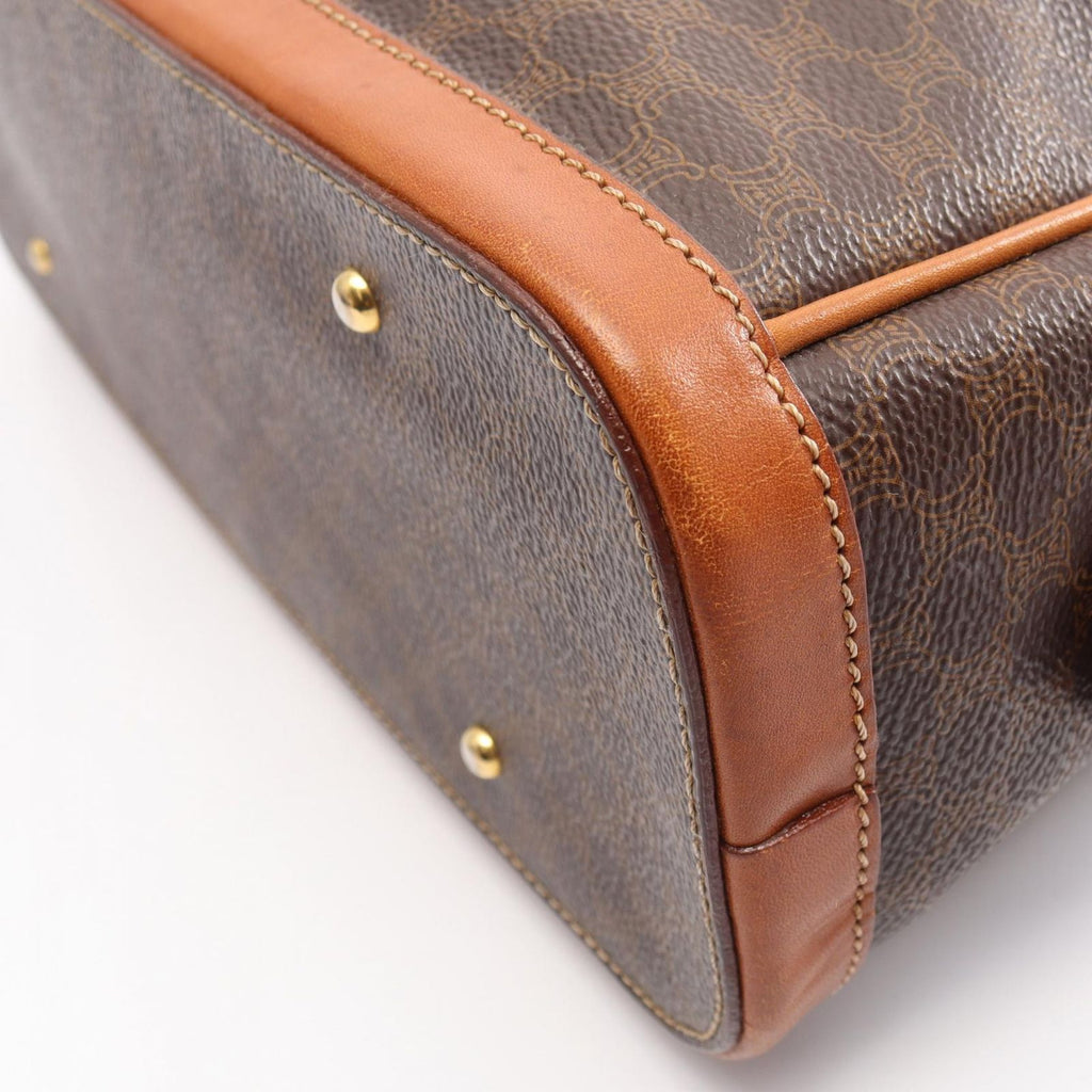 Celine Macadam Brown Canvas Leather Handbag — view 5