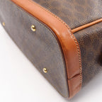 Celine Macadam Brown Canvas Leather Handbag — view 5