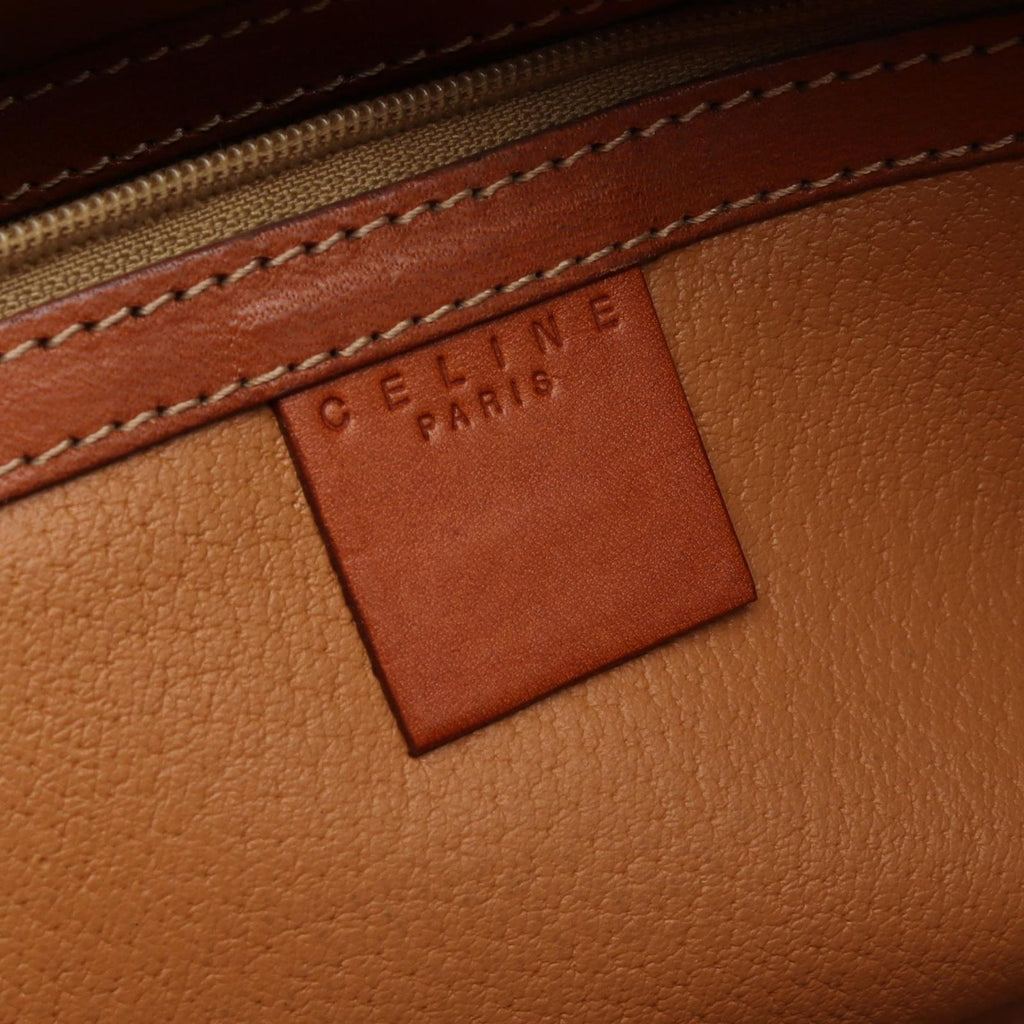 Celine Macadam Brown Canvas Leather Handbag — view 4