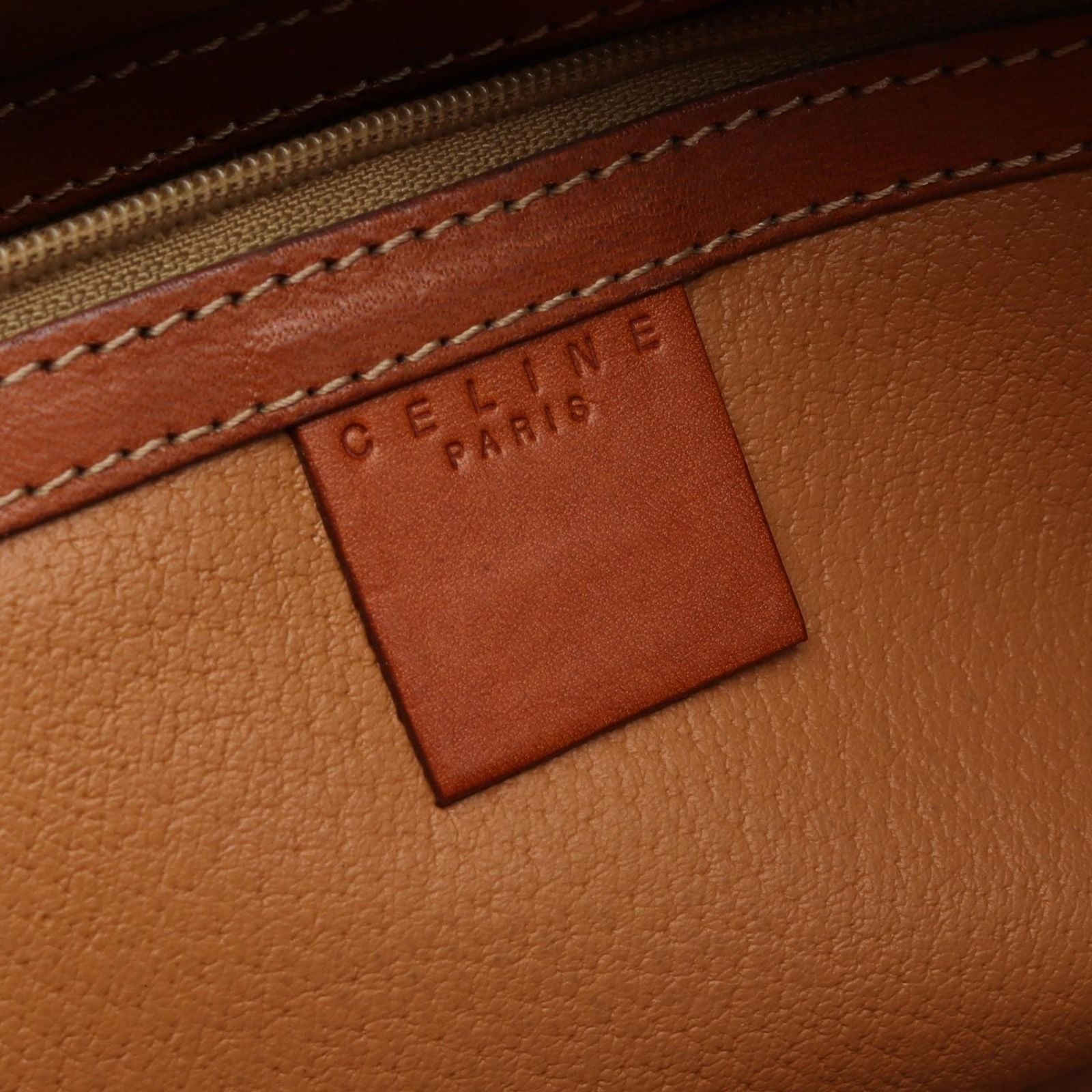 Celine Macadam Brown Canvas Leather Handbag — view 4