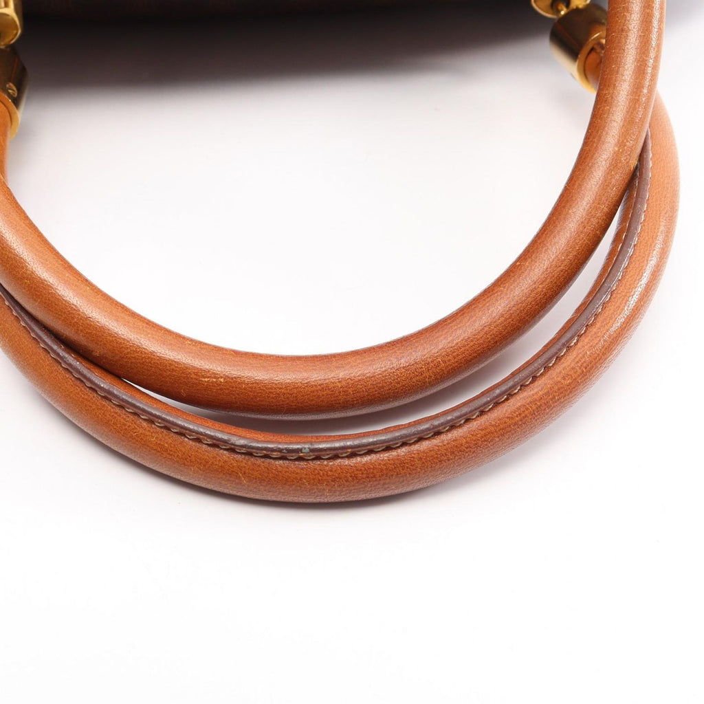 Celine Macadam Brown Canvas Leather Handbag — view 7