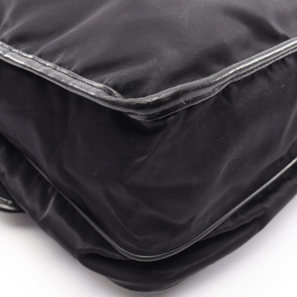 Prada Shoulder Bag to Line Guru Logo Black Nylon Saffiano Leather to — view 6
