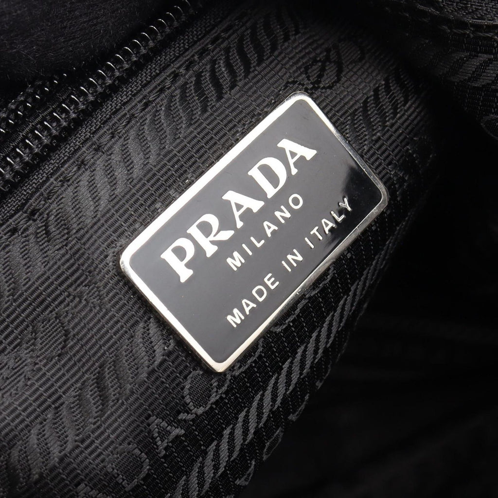 Prada Shoulder Bag to Line Guru Logo Black Nylon Saffiano Leather to — view 4