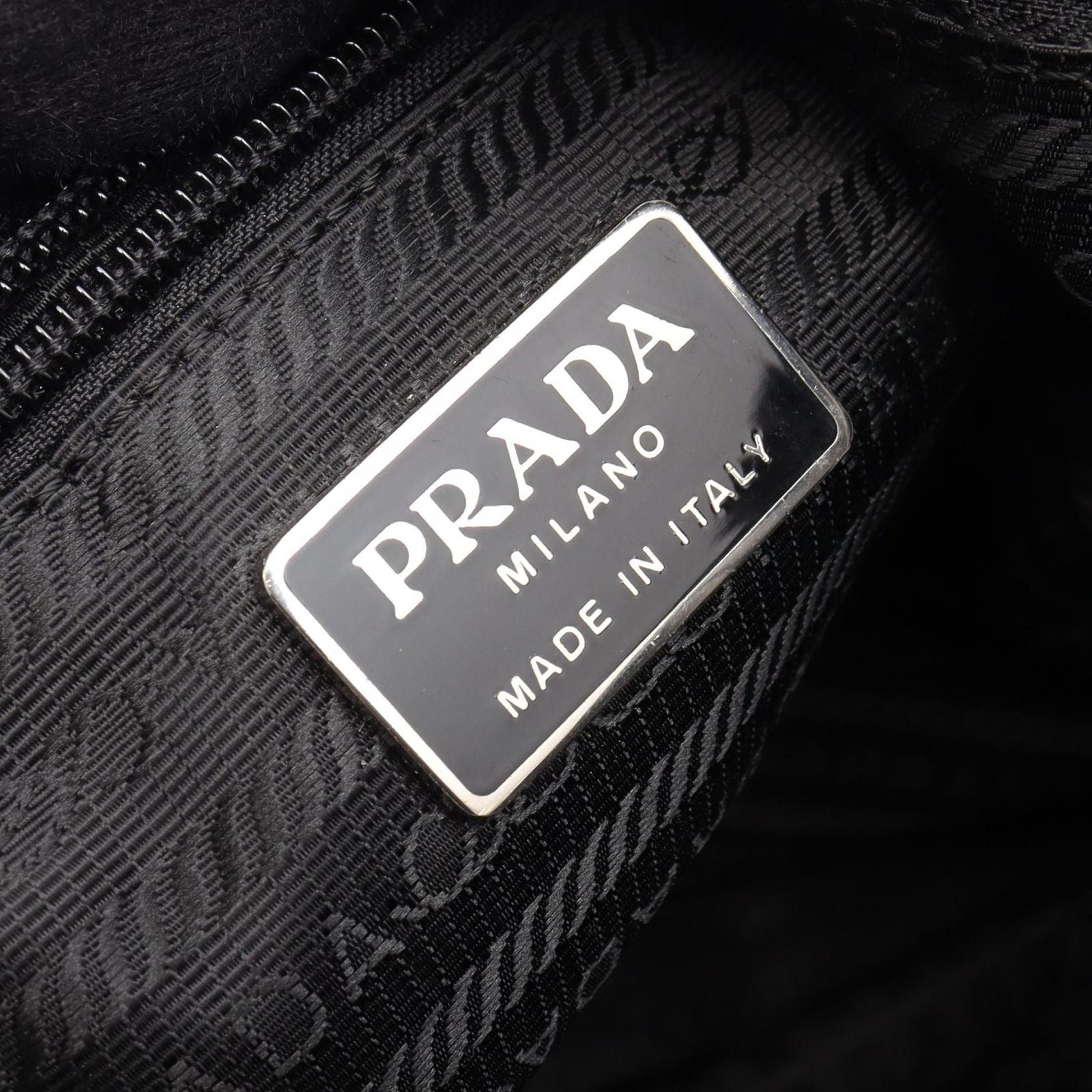 Prada Shoulder Bag to Line Guru Logo Black Nylon Saffiano Leather to — view 4