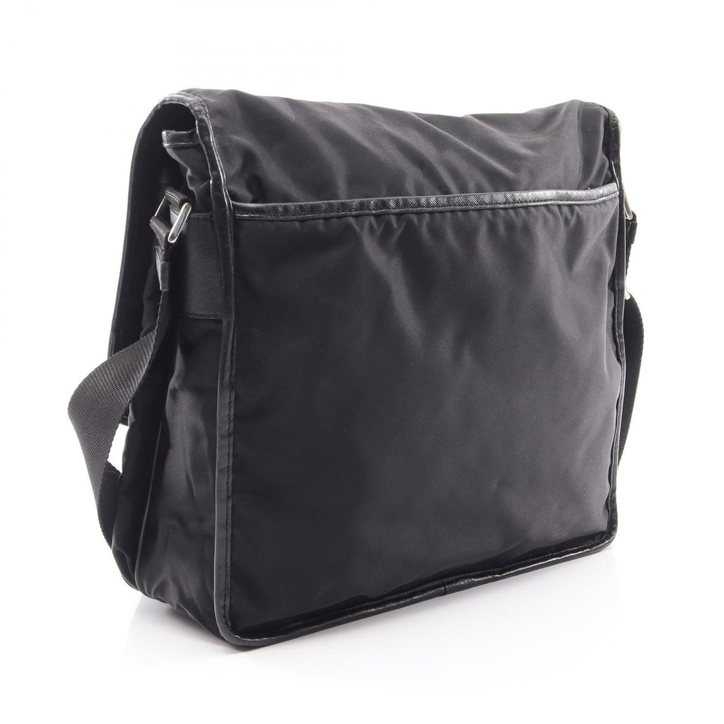 Prada Shoulder Bag to Line Guru Logo Black Nylon Saffiano Leather to — view 2