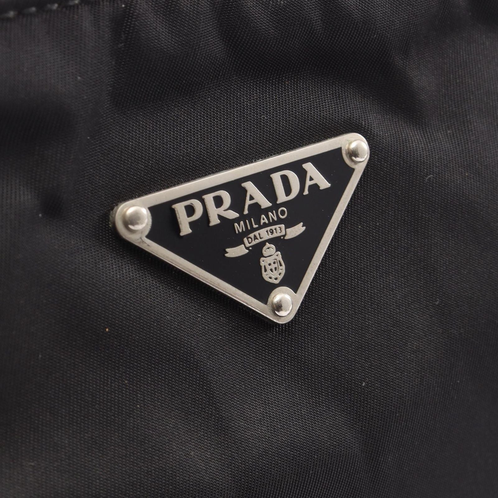 Prada Shoulder Bag to Line Guru Logo Black Nylon Leather to — view 8