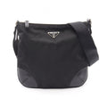 Prada Shoulder Bag to Line Guru Logo Black Nylon Leather to
