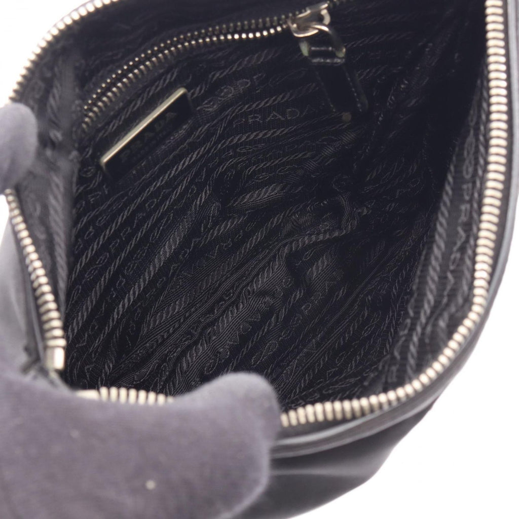 Prada Shoulder Bag to Line Guru Logo Black Nylon Leather to — view 3