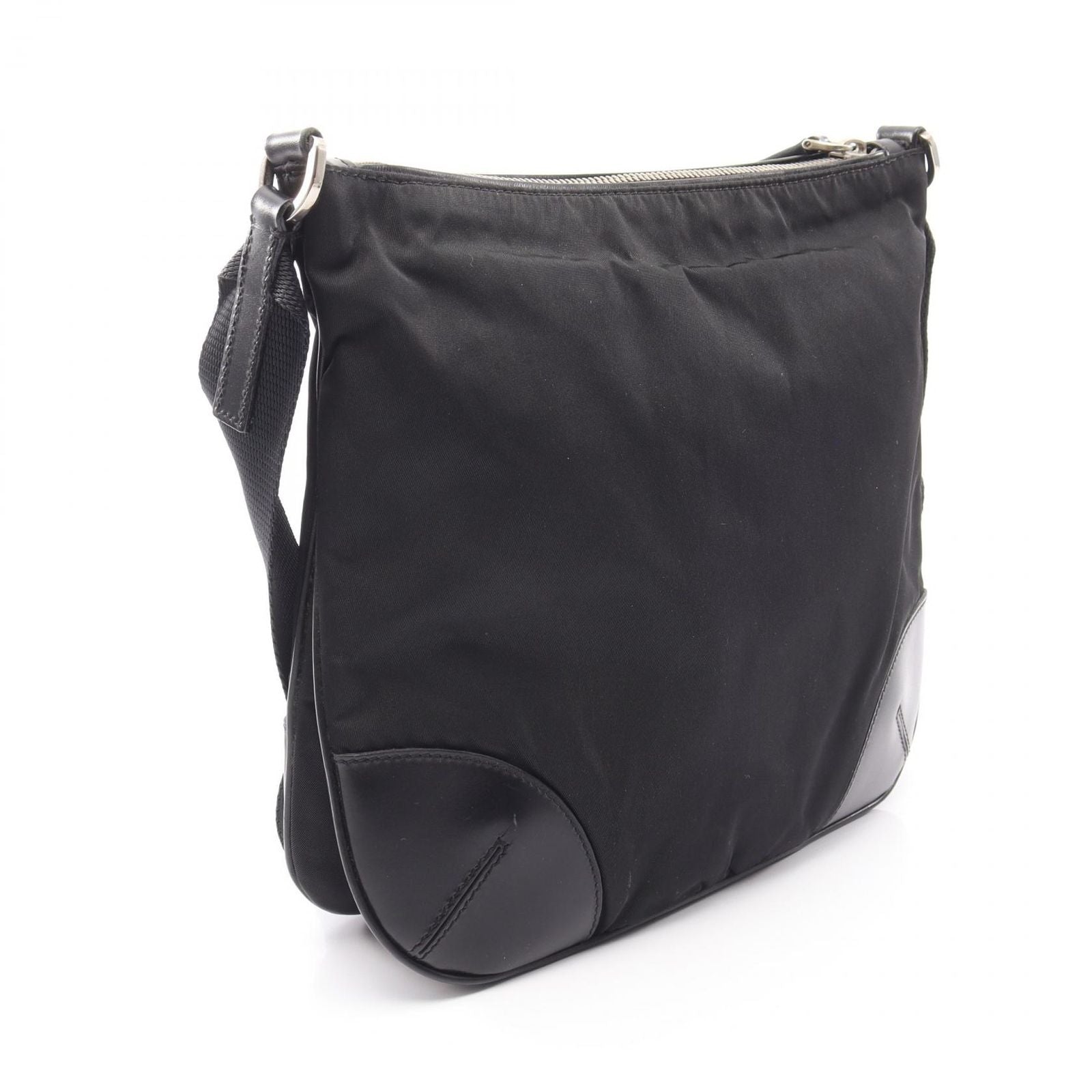 Prada Shoulder Bag to Line Guru Logo Black Nylon Leather to — view 2
