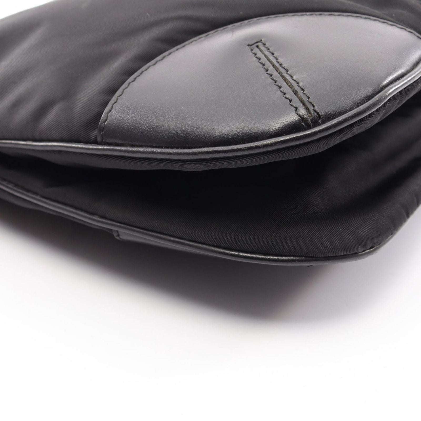 Prada Shoulder Bag to Line Guru Logo Black Nylon Leather to — view 6