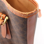 Celine Macadam Brown Canvas Leather Handbag — view 8