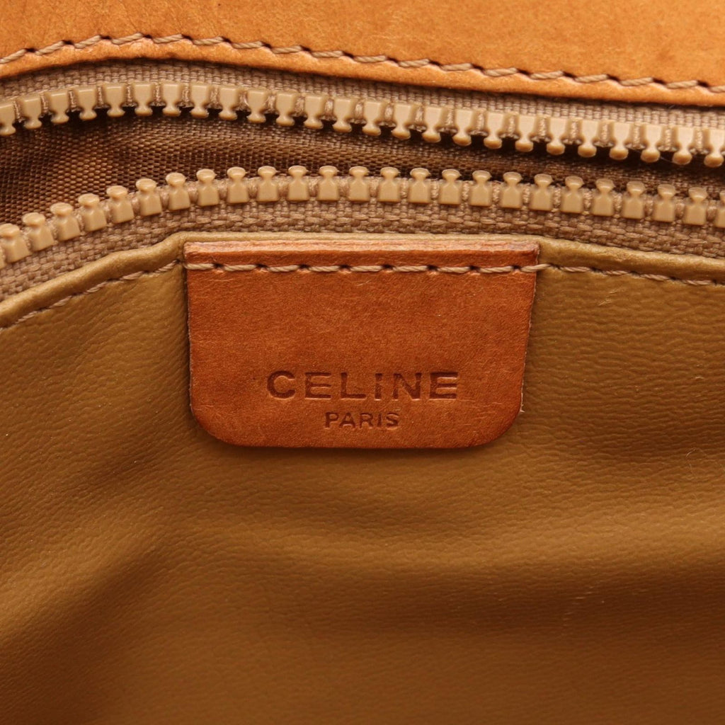 Celine Shoulder Bag Macadam Beige Brown Canvas Leather Triomphe — view 4