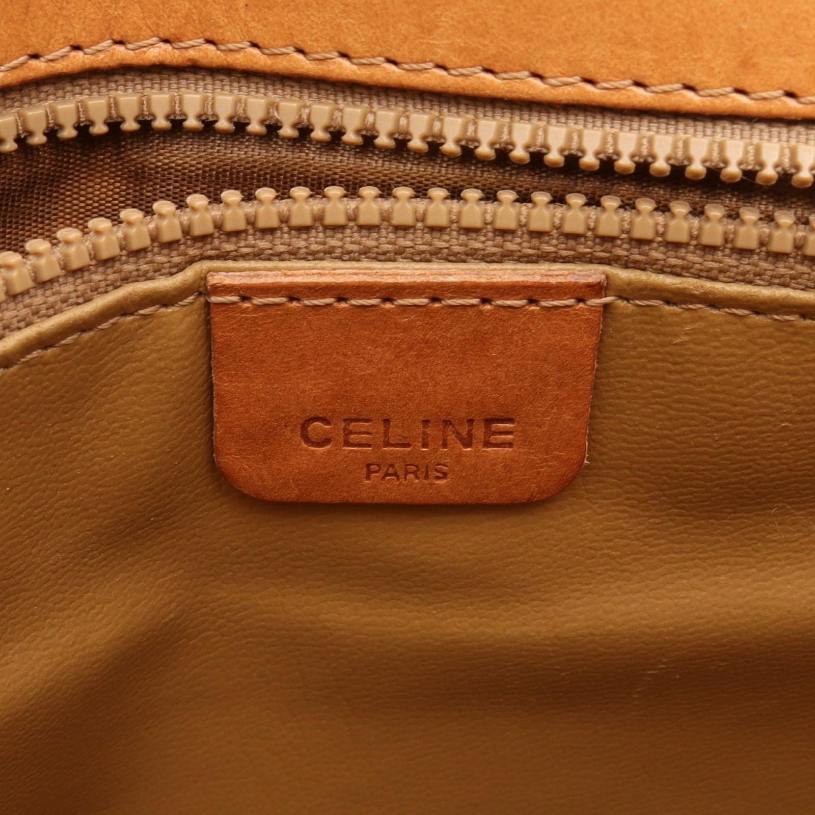 Celine Shoulder Bag Macadam Beige Brown Canvas Leather Triomphe — view 4