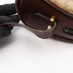 Celine Shoulder Bag Macadam Brown Canvas Leather — view 6
