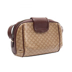 Celine Shoulder Bag Macadam Brown Canvas Leather — view 2