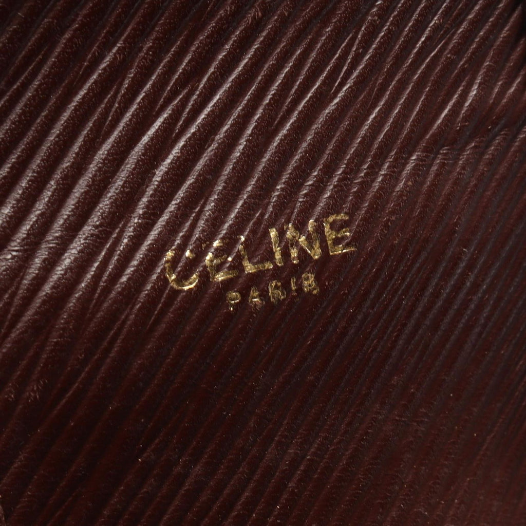 Celine Shoulder Bag Macadam Brown Canvas Leather — view 4