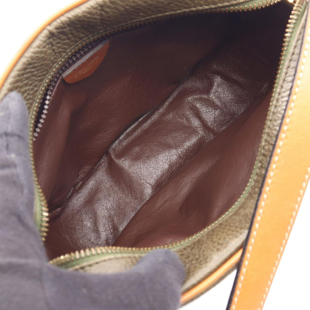 Celine Shoulder Bag Triomphe Khaki Leather — view 3