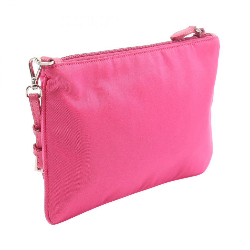 Prada Pouch Triangle Plate Pink Nylon Logo — view 2