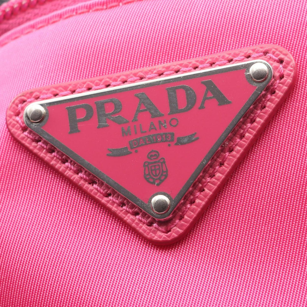 Prada Pouch Triangle Plate Pink Nylon Logo — view 7