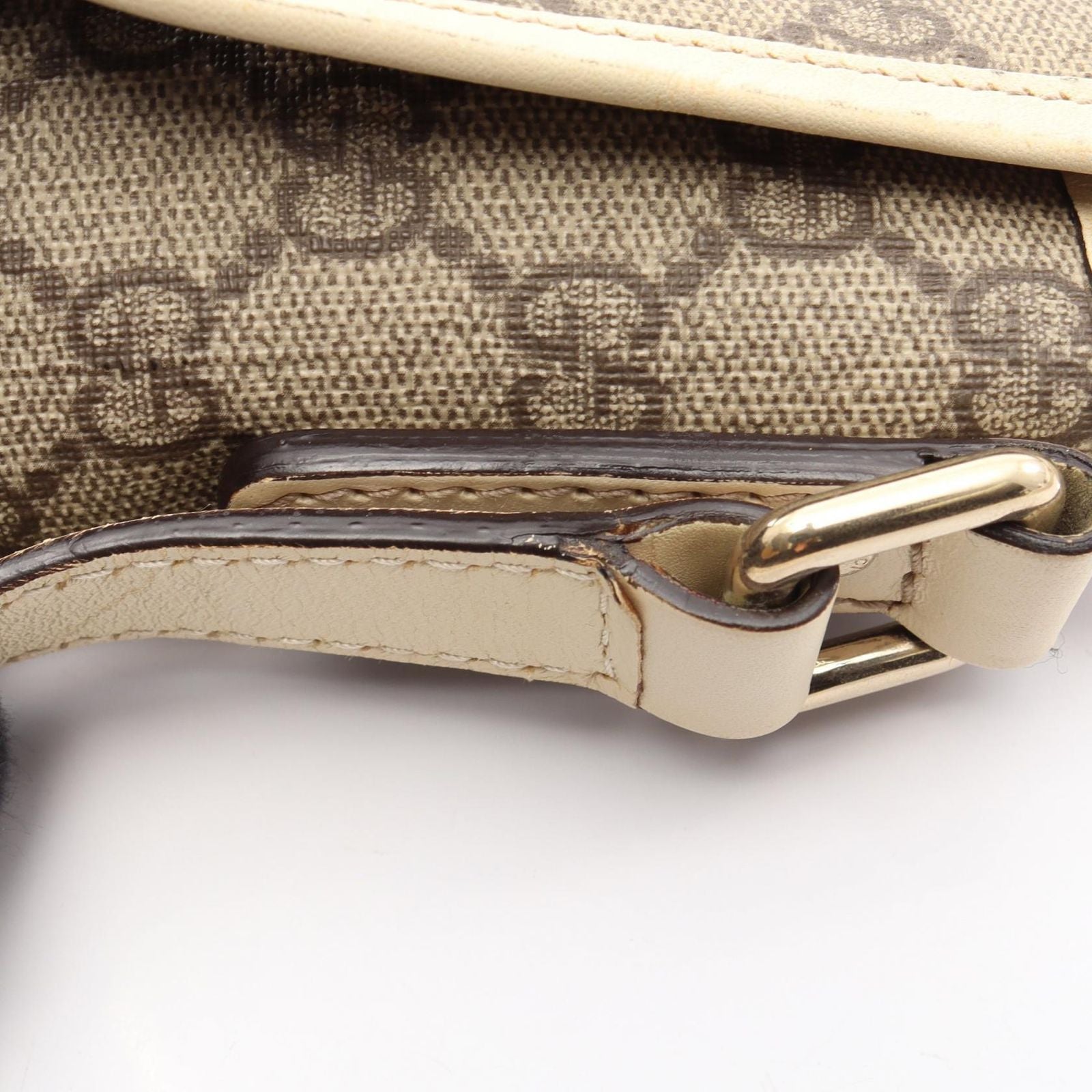 Gucci Shoulder Bag GG Supreme Beige White Canvas Leather — view 6