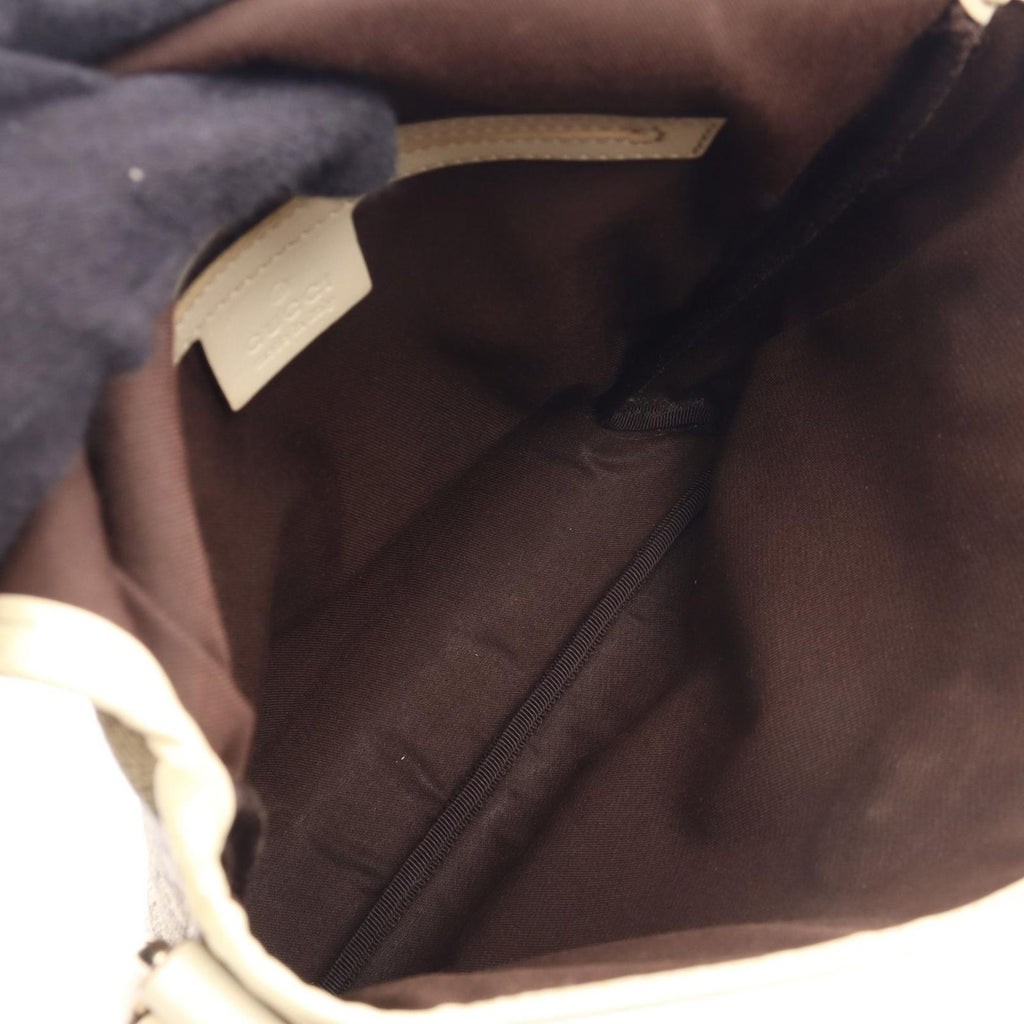 Gucci Shoulder Bag GG Supreme Beige White Canvas Leather — view 3
