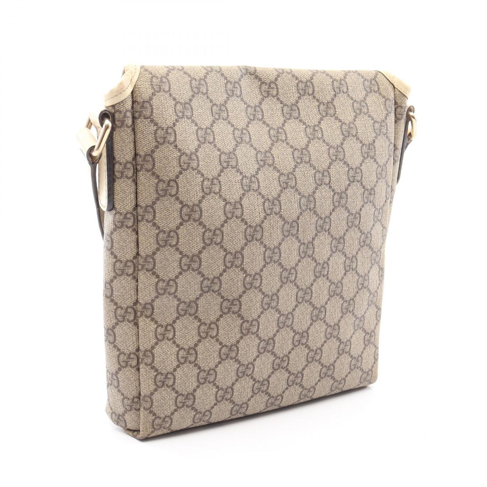 Gucci Shoulder Bag GG Supreme Beige White Canvas Leather — view 2