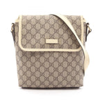Gucci Shoulder Bag GG Supreme Beige White Canvas Leather