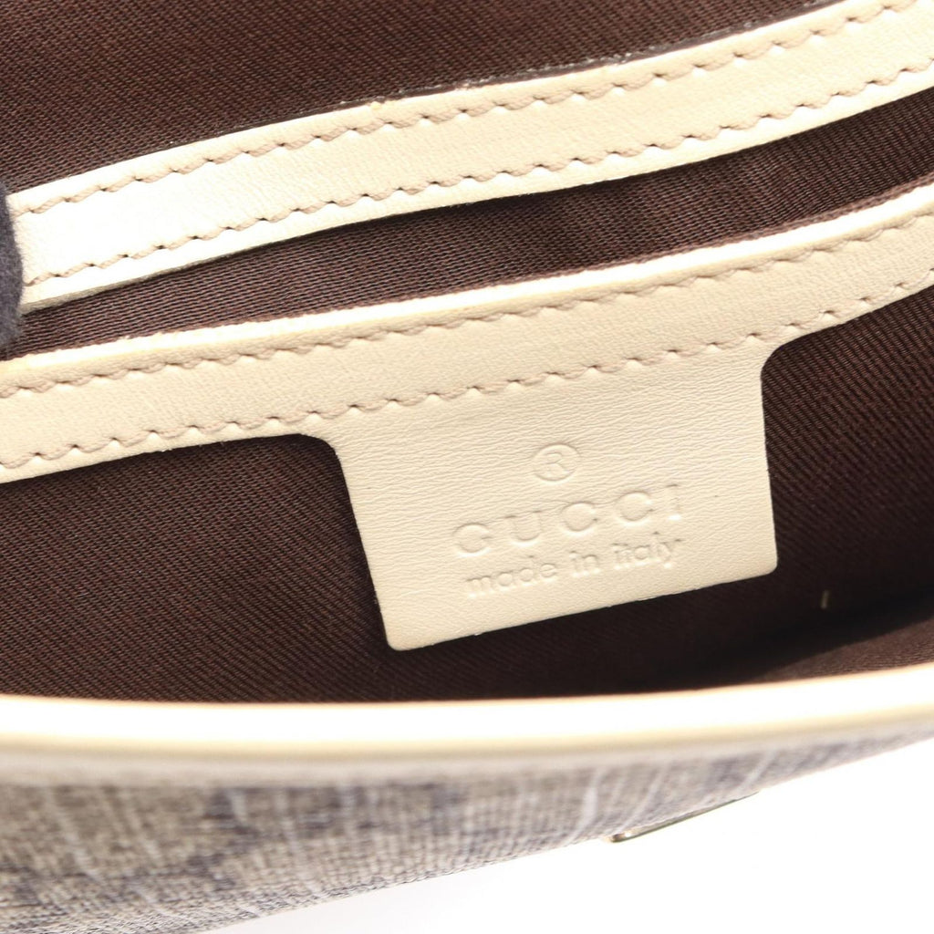 Gucci Shoulder Bag GG Supreme Beige White Canvas Leather — view 4