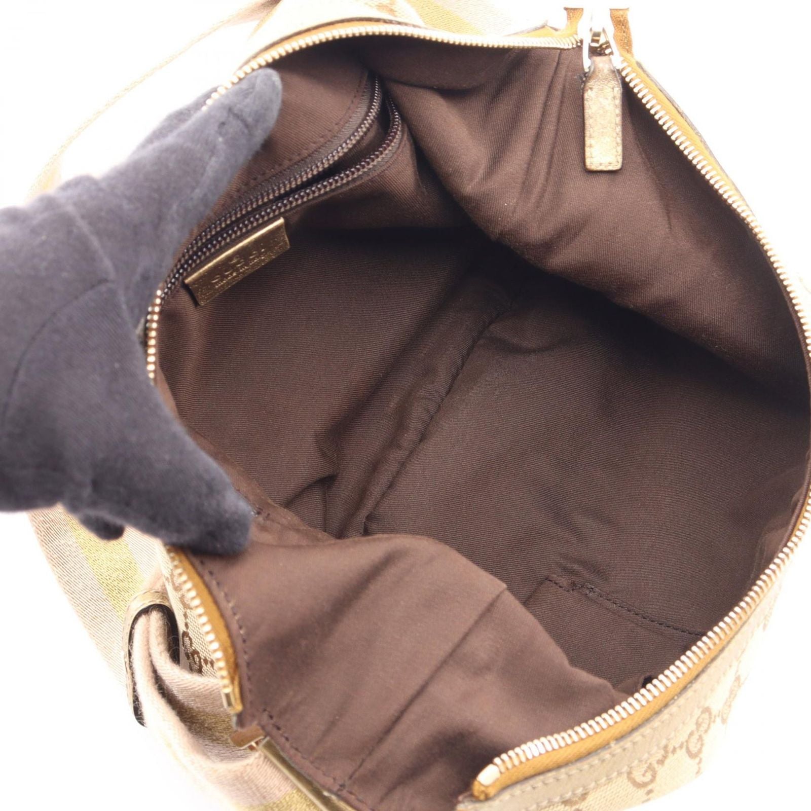 Gucci Shoulder Bag GG Canvas Beige Gold — view 3