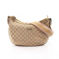 Gucci Shoulder Bag GG Canvas Beige Gold