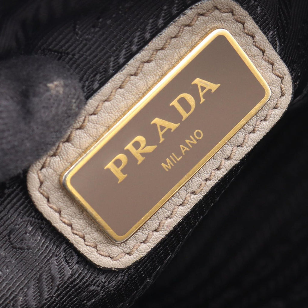 Prada Shoulder Bag Gray Leather — view 4