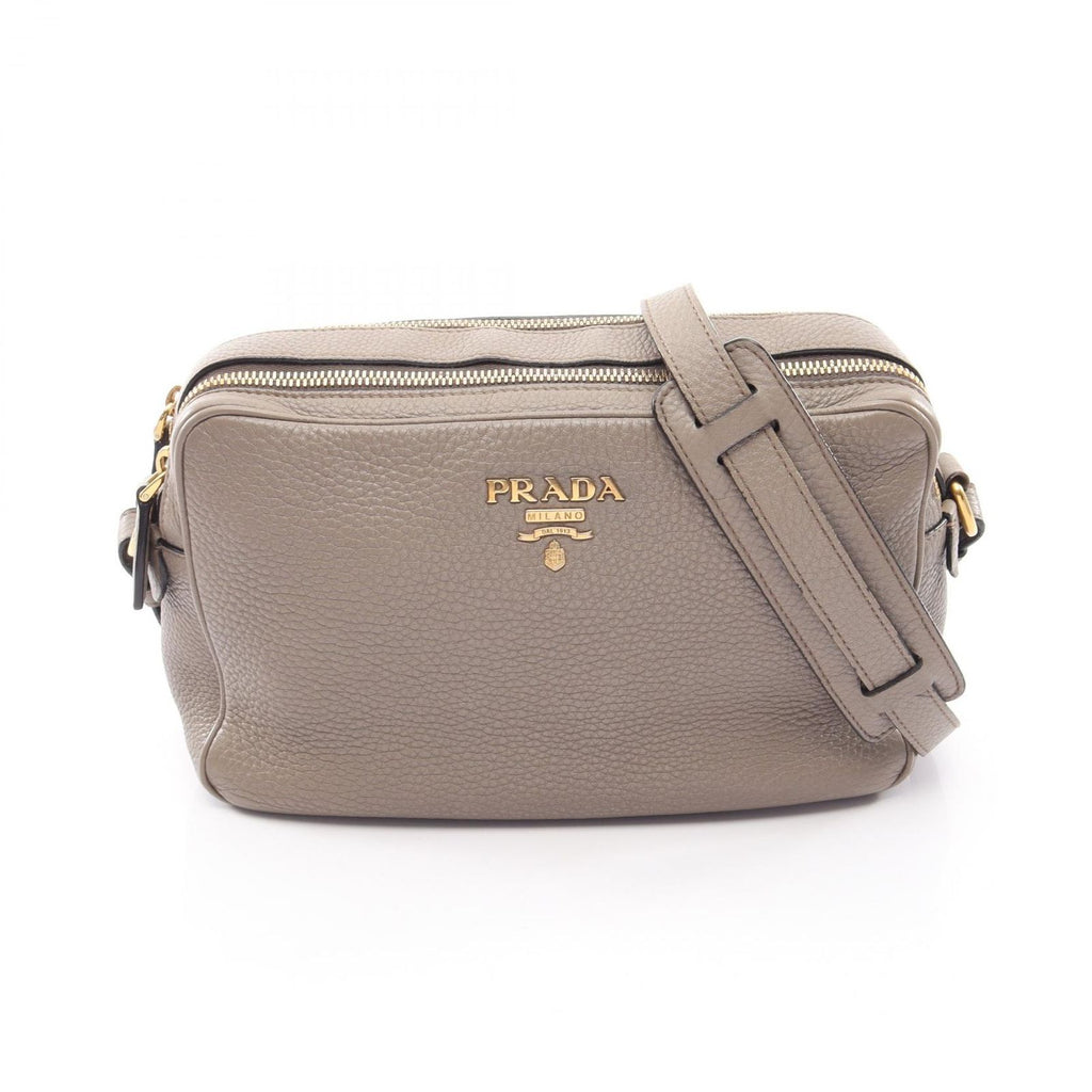 Prada Shoulder Bag Gray Leather